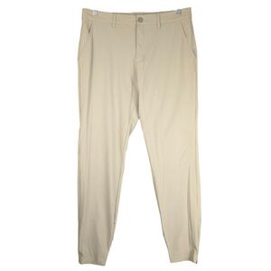 Macade Golf Mens Slim Fit Jogger Pants Sand Beige Tapered 34 Regular Stretch